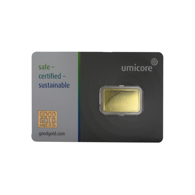 5 Gramm Goldbarren 999,9 Feingold, Zertifikat Hologramm