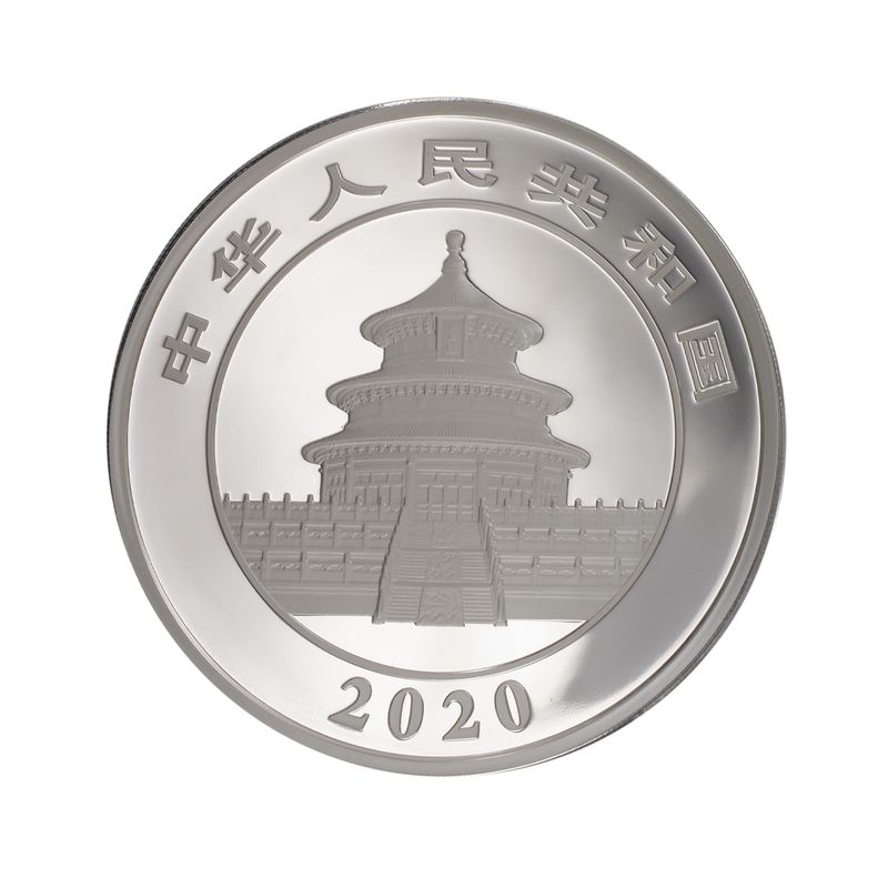 China 50 Yu Panda  2020 Box + CoA, 150 g.  Silber PP