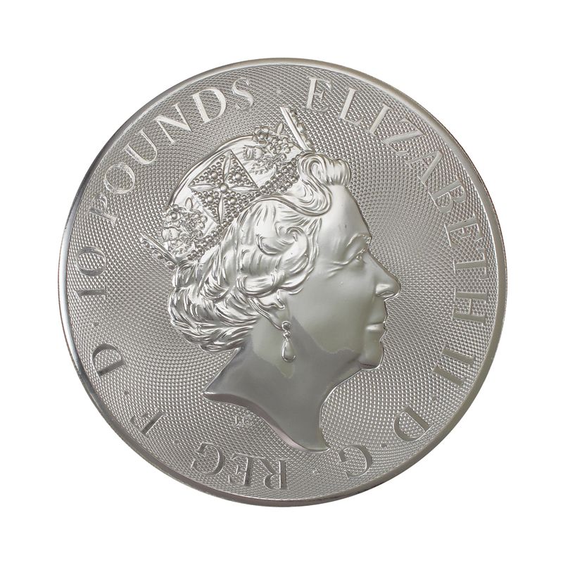 GB 10 Pfd. Silber Queens Beasts Red Dragon 2018, 10 oz