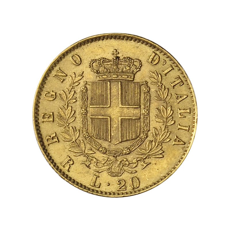 Italien Emanuele II . 1875, 20 Lire Gold 