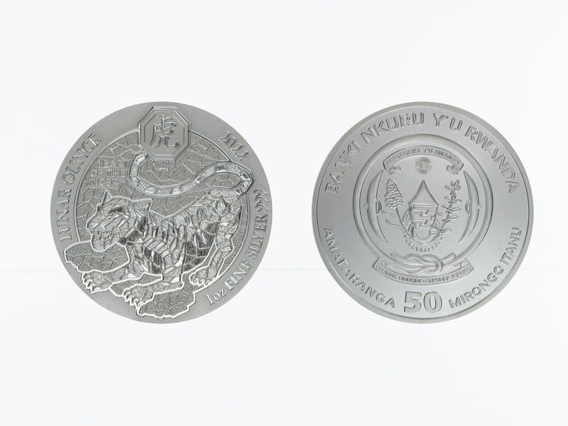 Rwanda 50 R  Tiger 2022, 1 Unze