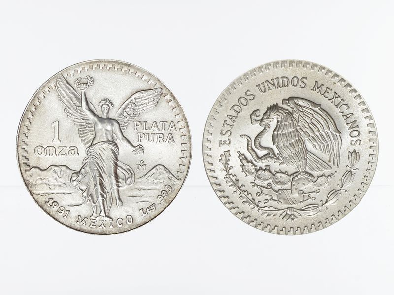 Mexiko Libertad, 1991 1 onza mit geriffeltem Rand