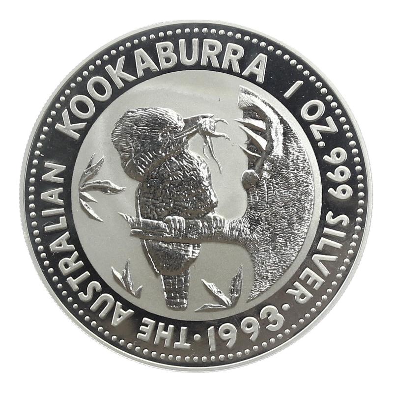 Australien 1$ Kookaburra 1993, 1 oz  Silber