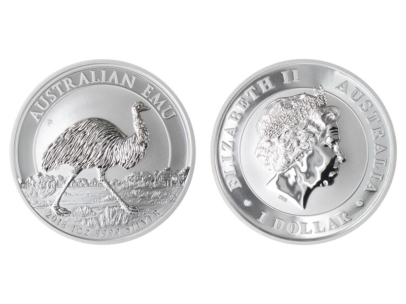 Australien 1$ Emu 2018, 1 oz  Silber