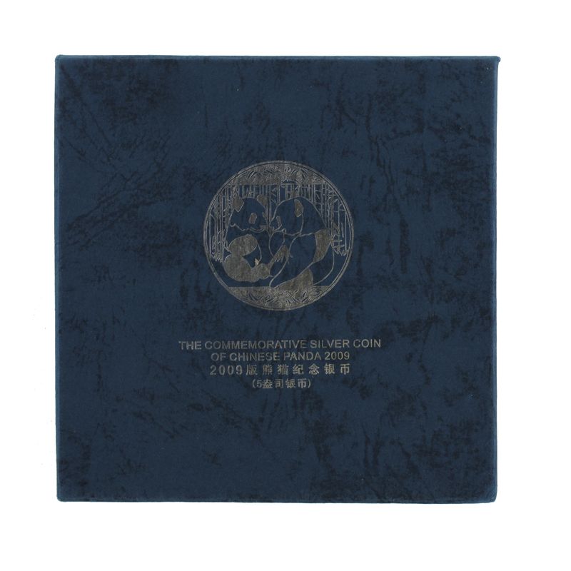 China 50 Yu Panda  2009 Box + CoA, 5 oz  Silber PP