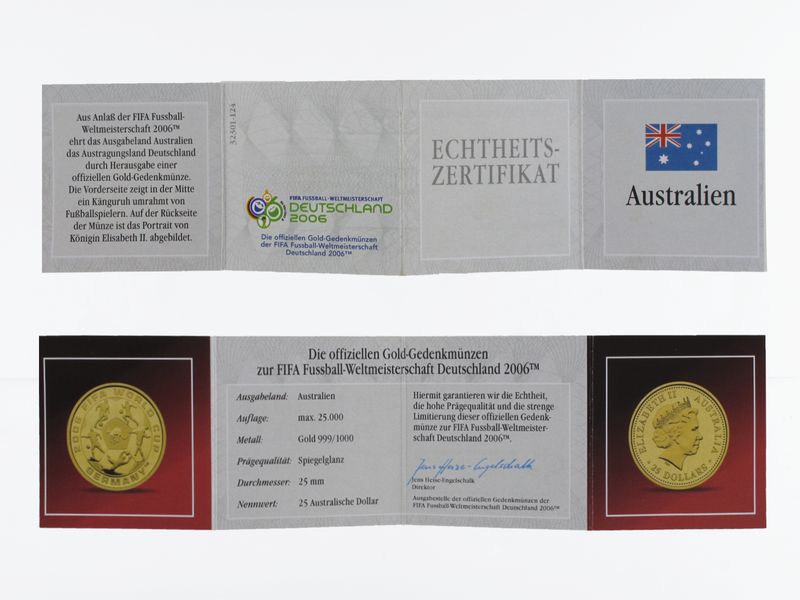 Australien 25 Dollars Gold, 2004, Fußball-WM 2006