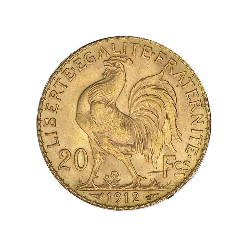 Frankreich 20 Fr. Marianne / Hahn 1912 