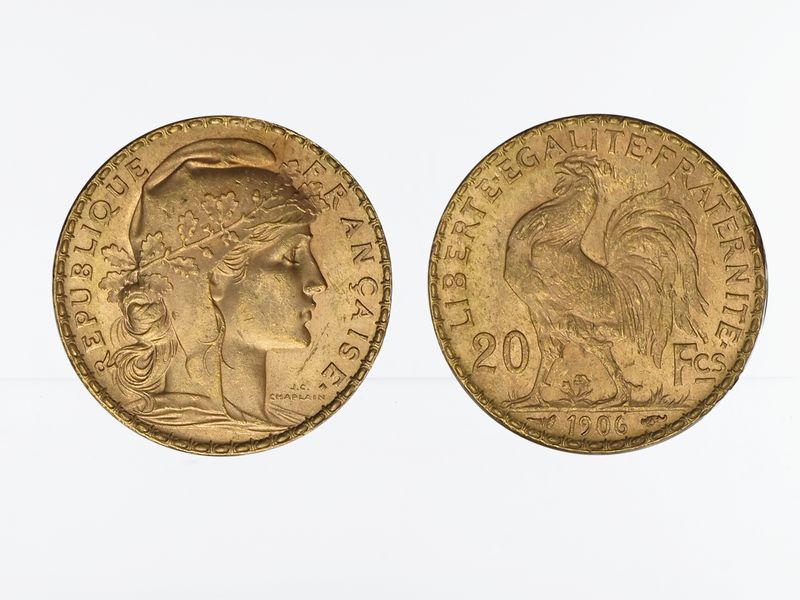 Frankreich 20 Fr. Marianne / Hahn 1906