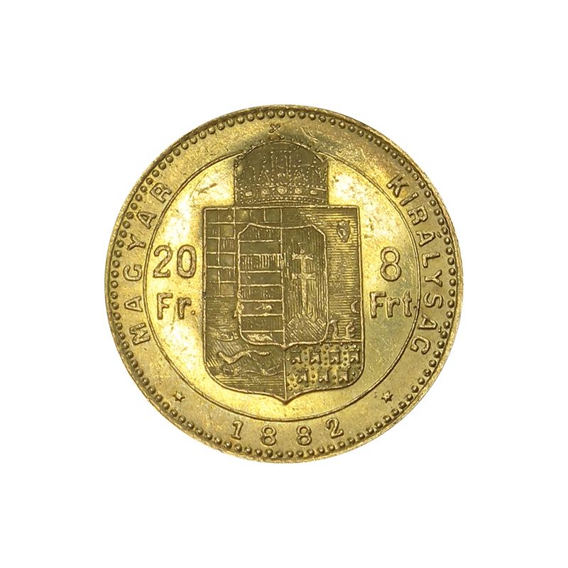 Ungarn 20 Fr/8 Ft. Franz Joseph I. 1882
