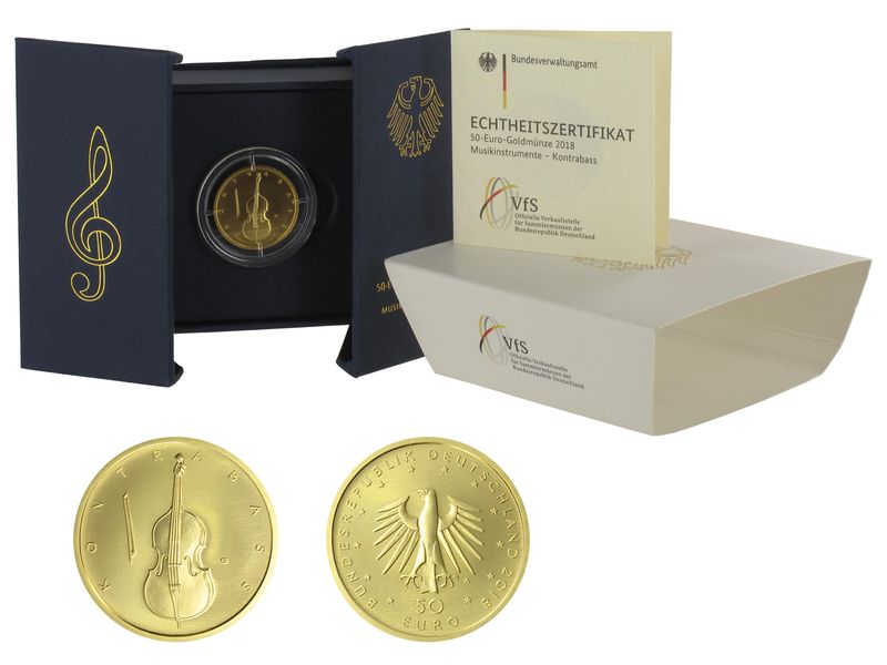 BRD 50 Euro Gold, 2018 G, Kontrabass