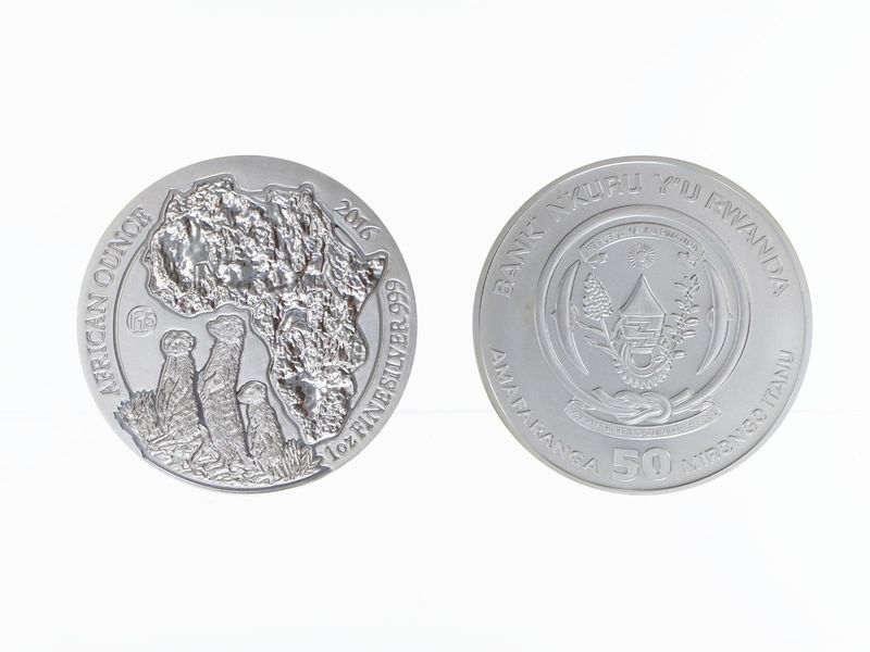 Rwanda 50 R  Erdmännchen 2016 Privy F15, 1 Unze