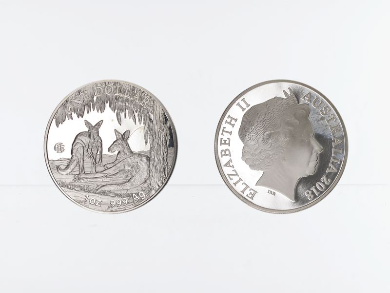 Australien 1$ Känguru 2018,  Privy F 15,  1 oz Silber 