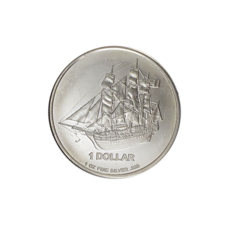 LAGER ------Cook Islands 1 $ Segelschiff Bounty , 1 oz  Silber