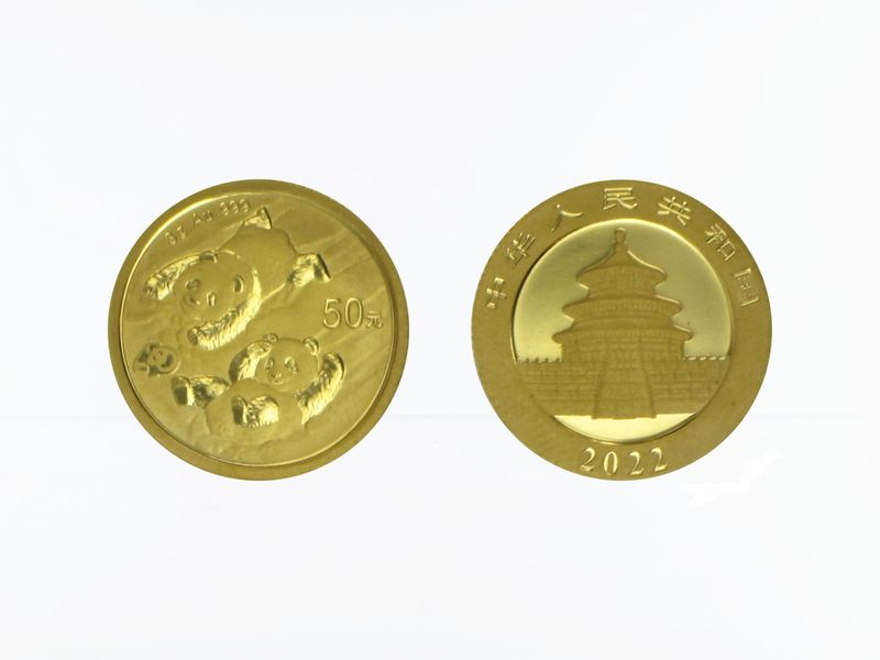 China 50 Yu  Panda 2022, 3 Gramm Feingold