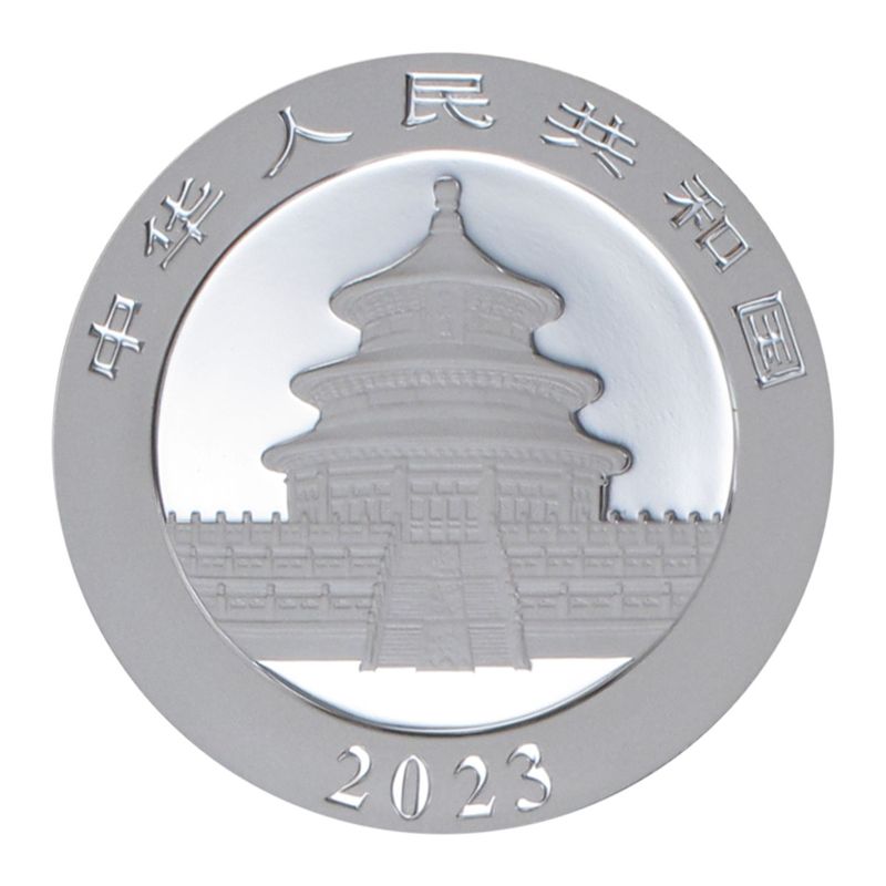 China 10 Yu Panda  2023,   Silber