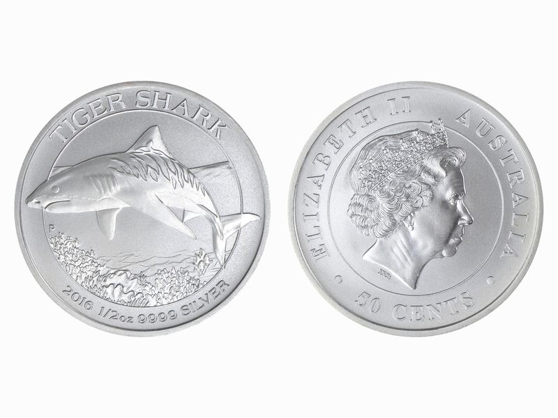 Australien 1/2$ Tiger Shark 2016, 1/2 oz  Silber