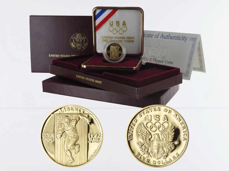 USA 5 $  Gold, Olympia 1992 (W), PP 