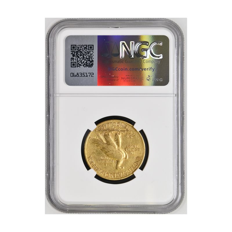 USA 10 Dollars Gold Indian Head 1911, Slab NGC AU Details 