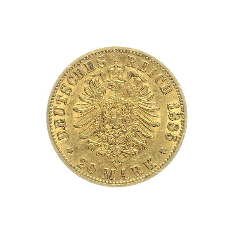 Preussen, 20 Mark Gold, Wilhelm I, 1885 A , Jg. 246
