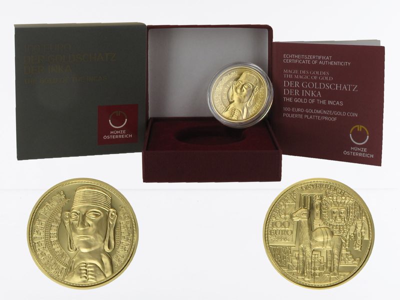 Österreich 100 Euro Gold, 2021, Goldschatz der Inka, 