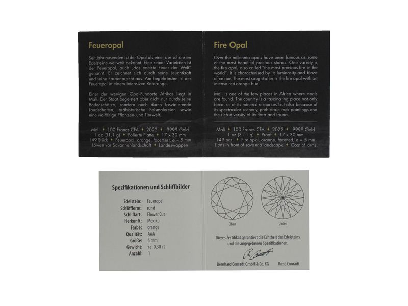 Mali Löwen 2022, Feueropal PP, (B+C)