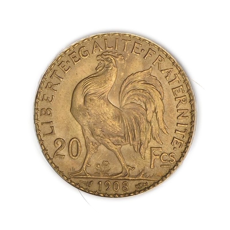 Frankreich 20 Fr. Marianne / Hahn 1908 