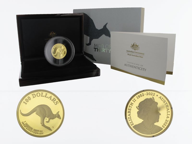 Australien 100 $ Känguru (RAM), 1 Unze  2023, PP