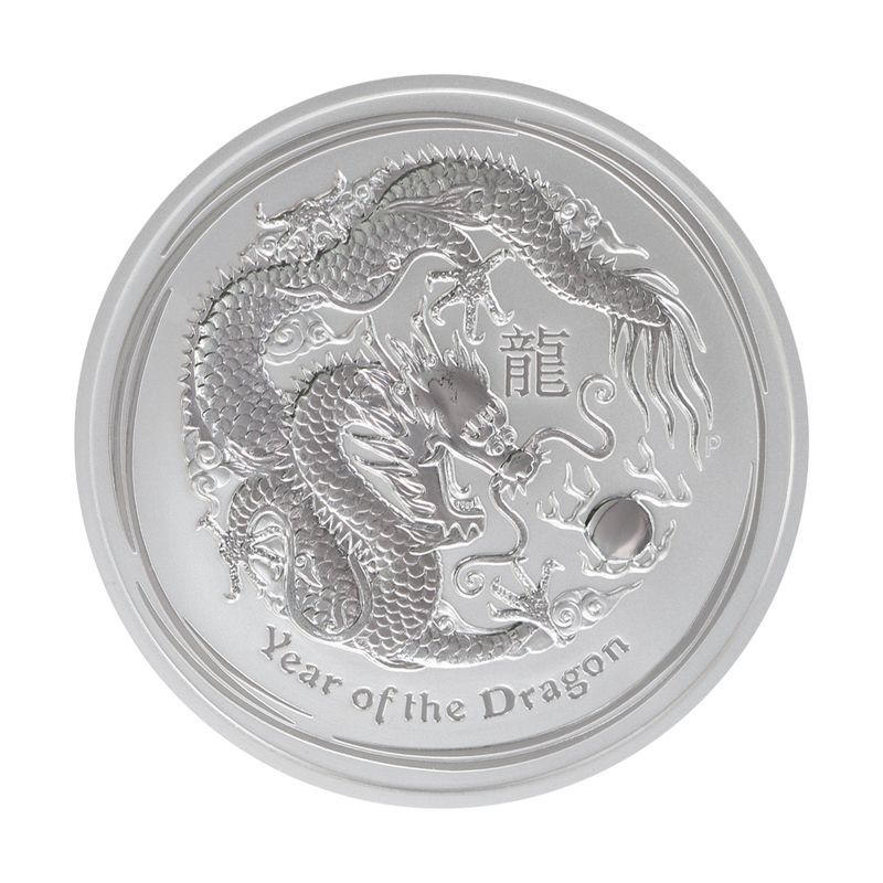 Australien 8$ Drache Lunar II  2012, 5 oz  Silber