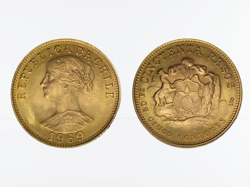 Chile 50 Pesos Freiheitskopf 1969
