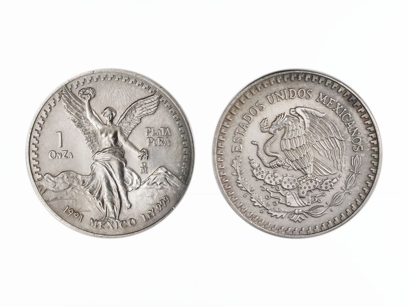 Mexiko Libertad, 1991, 1 OnZa Silber
