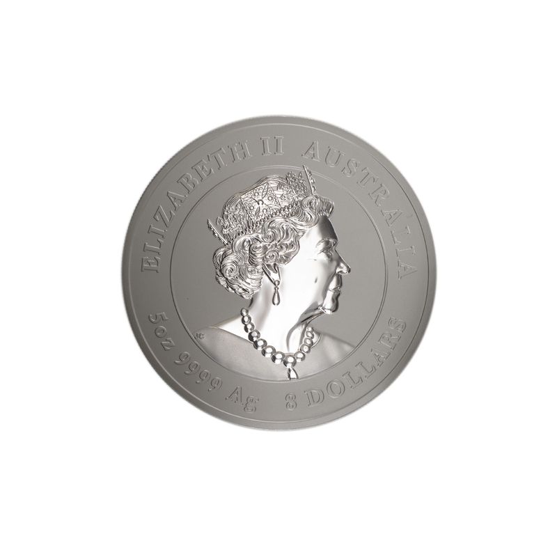Australien 8$ Ochse III  2021, 5 oz  Silber