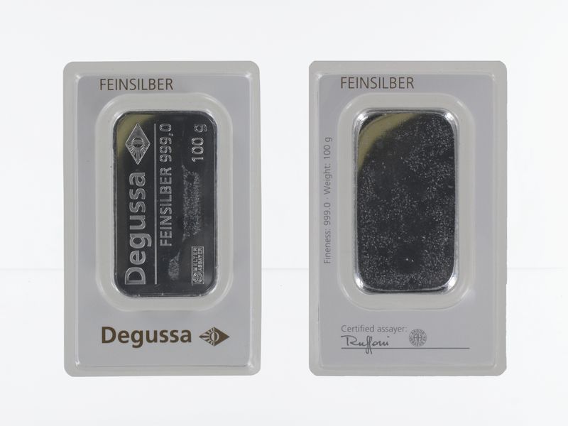 100 Gramm Silberbarren 999,9 Feinsilber
