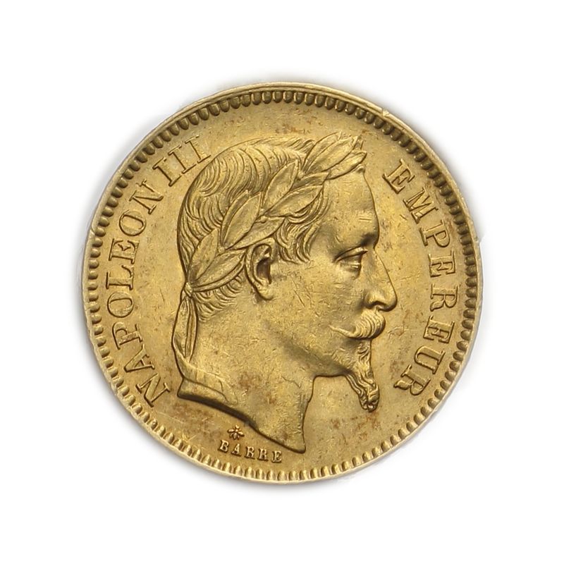 Frankreich 20 Fr. Napoleon III/  Wappen  1863 A