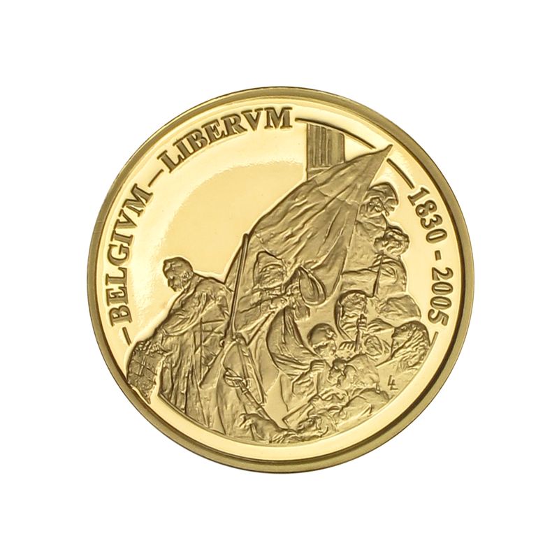 Belgien 100 Euro Gold, Unabhängigkeit  2005, original 