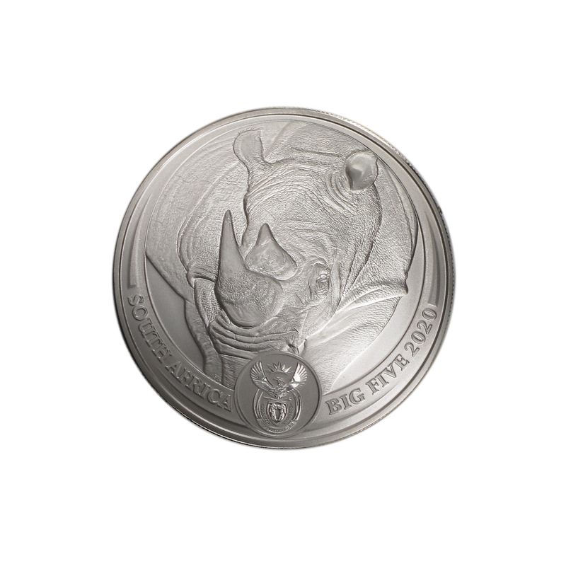 Südafrika Big Five Nashorn 2020, 1 Unze Silber