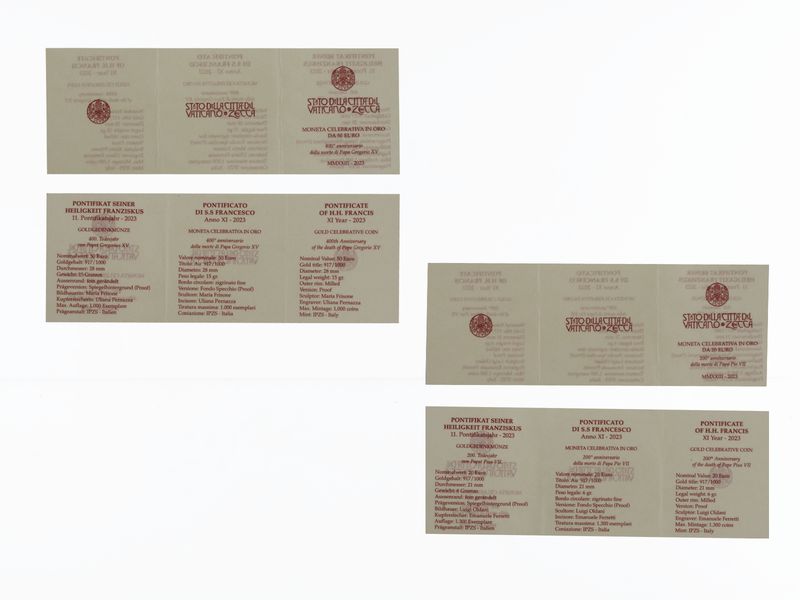 Vatikan 20 €+50 € Gold, Jahres-Set 2023