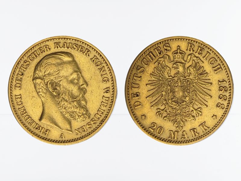 Preussen, 20 Mark Gold, Friedrich III, 1888 A , Jg. 248
