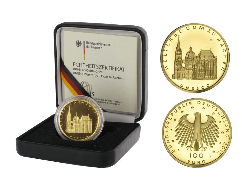 BRD 100 Euro Gold, 2012 A, Aachen, original