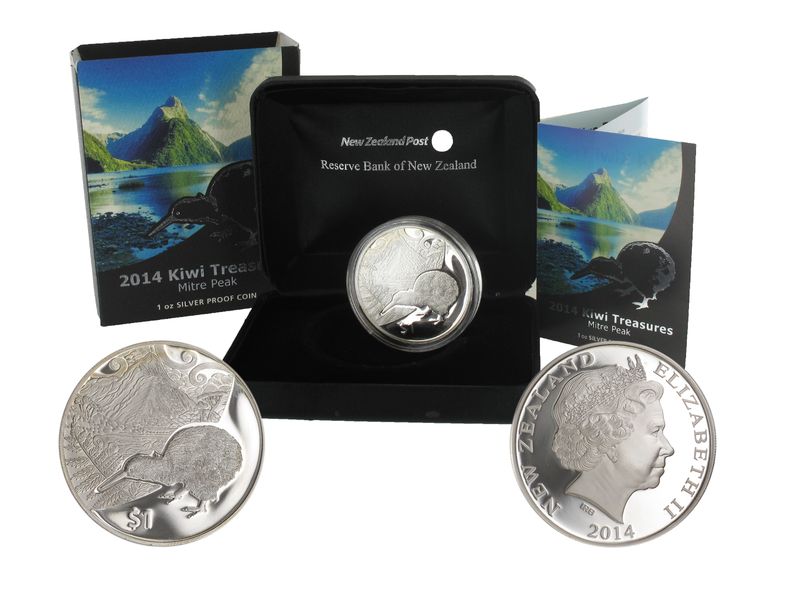 Neuseeland 1$ Kiwi 2014, 1 oz  Silber proof 