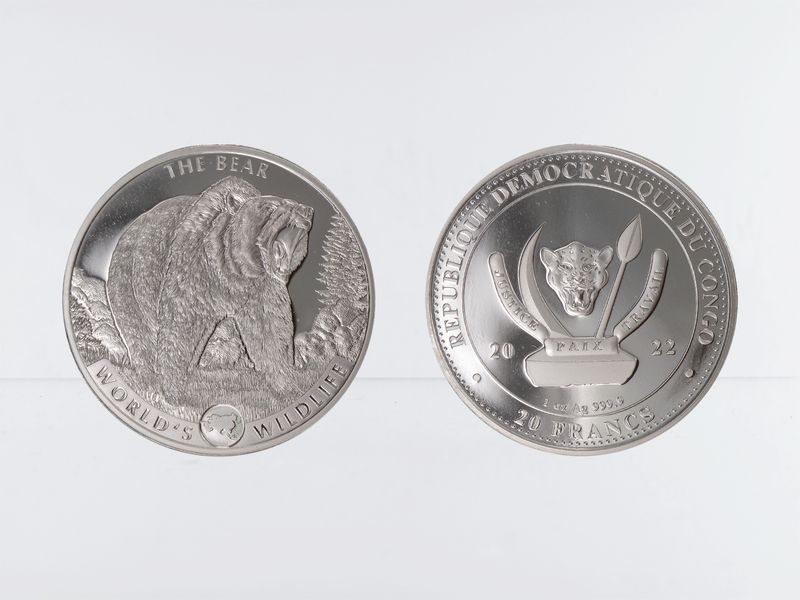 Congo Worlds Wildlife Bear 2022 , Silber
