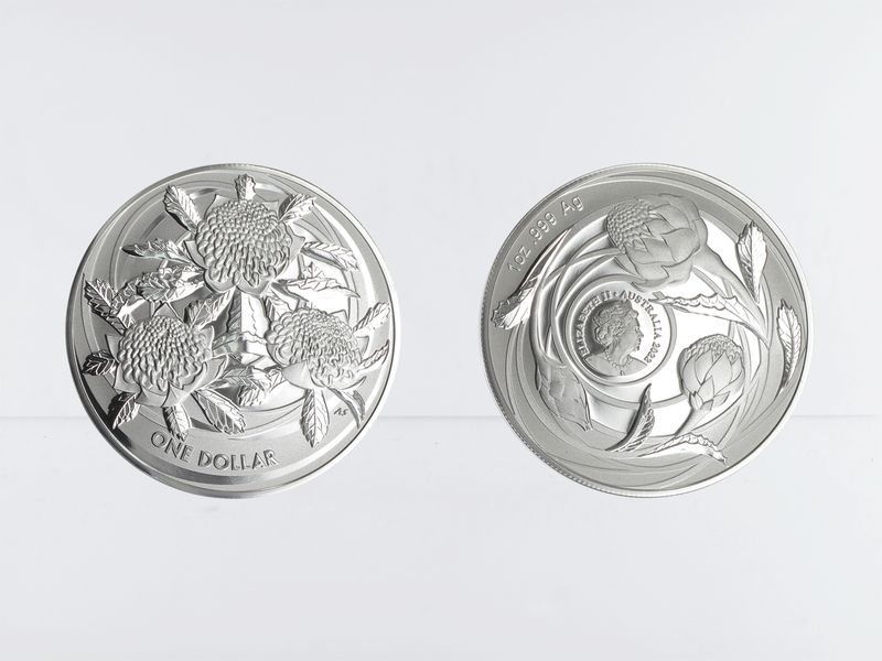 Australien 1$ Wildflowers of Australia 2022 Waratah, 1 oz  Silber