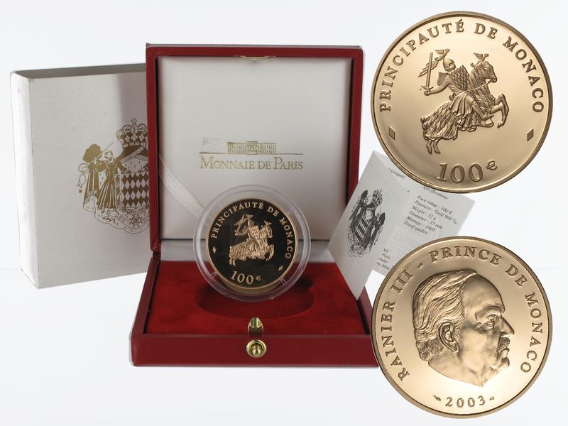 Monaco 100 Euro Gold, 2003, Fürst Rainier III, original