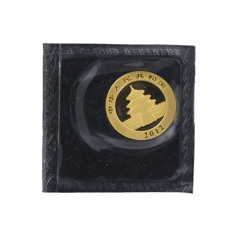 China 100 Yu  Panda 2012 Folie, 1/4 Unze Feingold