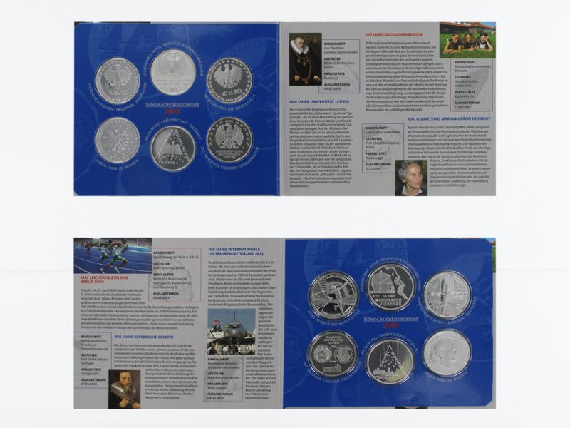 10 € Gedenkmünzenset 2009 (6) Blister kpl. PP