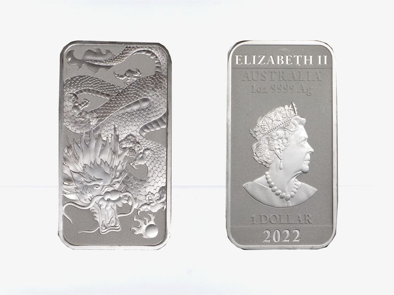 Australien 1$ Dragon Rectangle 2022, 1 oz  Silber