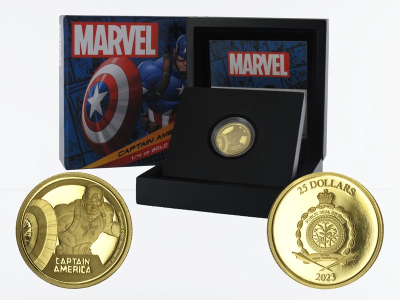 Niue 25 Dollars Captain America Marvel classic, 2023