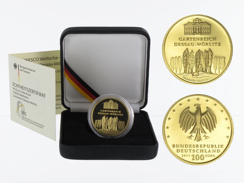 BRD 100 Euro Gold, 2013 G, Dessau-Wörlitz