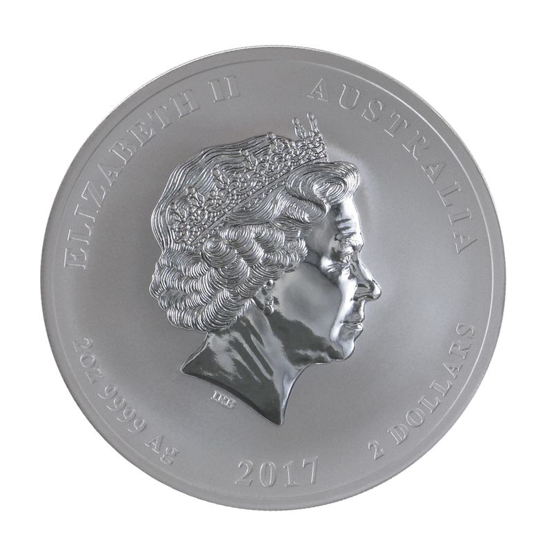 Australien 2$ Hahn Lunar II  2017, 2 oz  Silber
