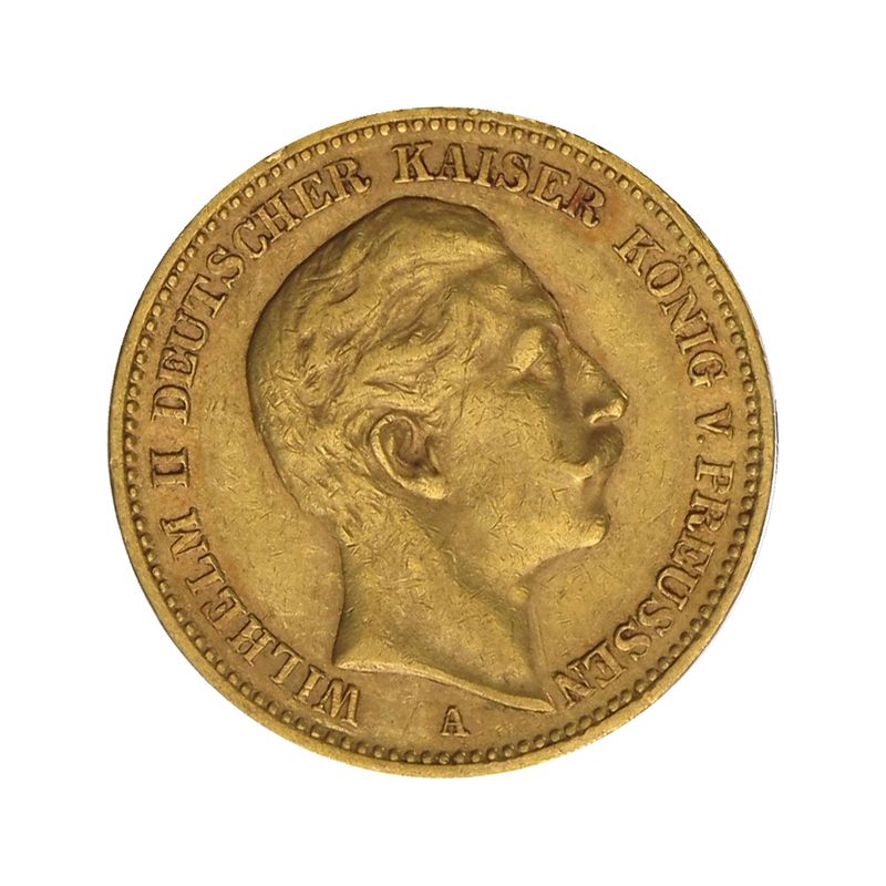 Preussen, 20 Mark Gold, Wilhelm II, 1888 A , Jg. 250