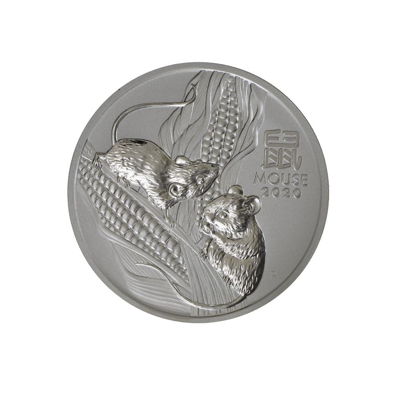 Australien 2$ Maus Lunar III  2020, 2 oz  Silber